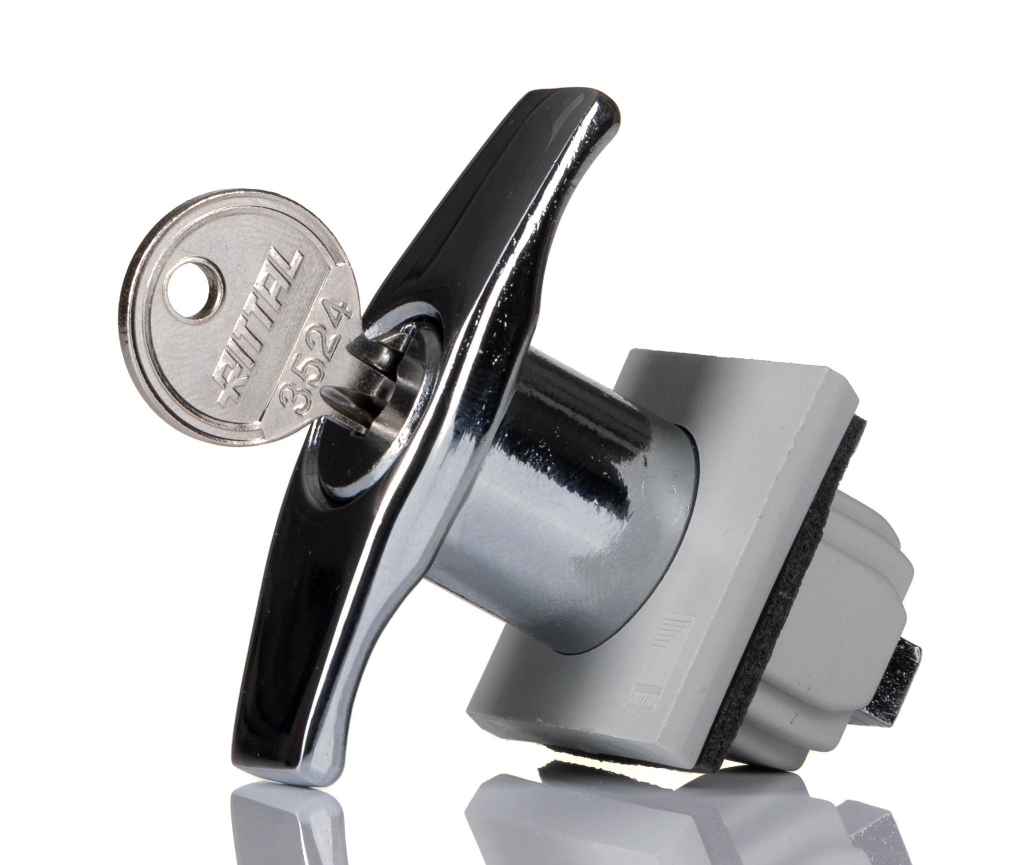 Rittal Silver Die Cast Zinc Locking Handle, T-Handle