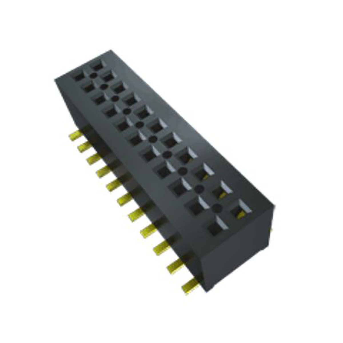 Samtec MLE Series Vertical Surface Mount PCB Socket, 10-Contact, 2-Row, 1mm Pitch, Solder Termination