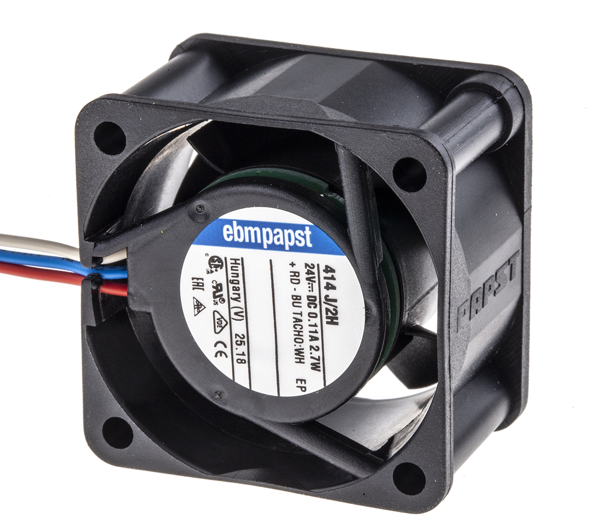 ebm-papst 400 Series Axial Fan, 24 V dc, DC Operation, 22m³/h, 3W, 40 x 40 x 25mm