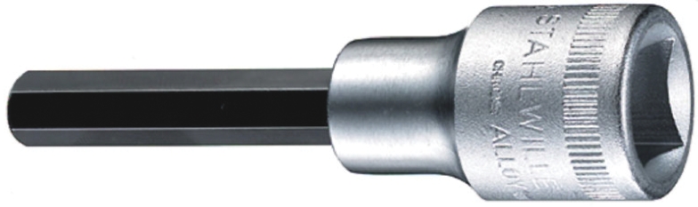 STAHLWILLE 1/2 in Drive Bit Socket, Hex Bit, 14mm, 140 mm Overall Length