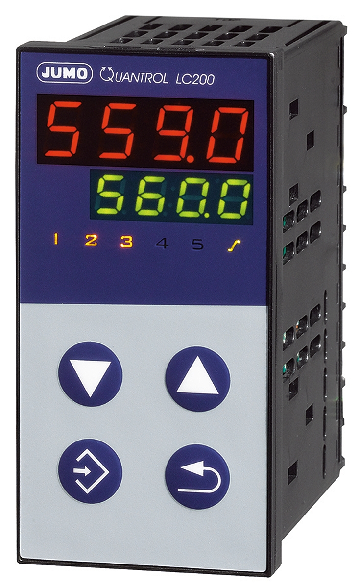 Jumo QUANTROL PID Temperature Controller, 48 x 96mm, 2 Output Analogue, 20 → 30 V ac/dc Supply Voltage