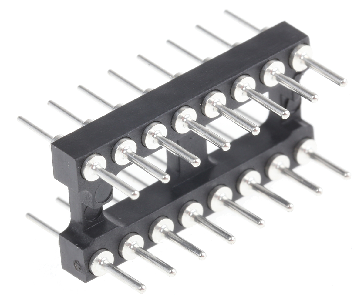 E-TEC 2.54mm Pitch 16 Way,Through Hole Mount IC Dip Header, Tin