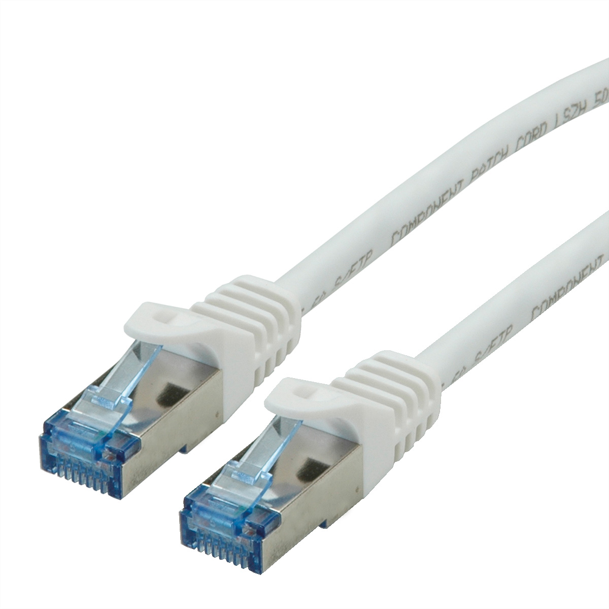 Roline, 1.5m Cat6a, White RJ45 to Male RJ45 Male, S/FTP, Terminated LSZH Sheath