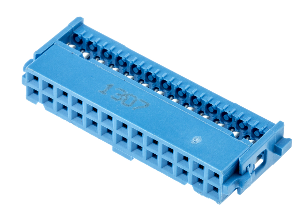 TE Connectivity 26-Way IDC Connector Socket for Cable Mount, 2-Row