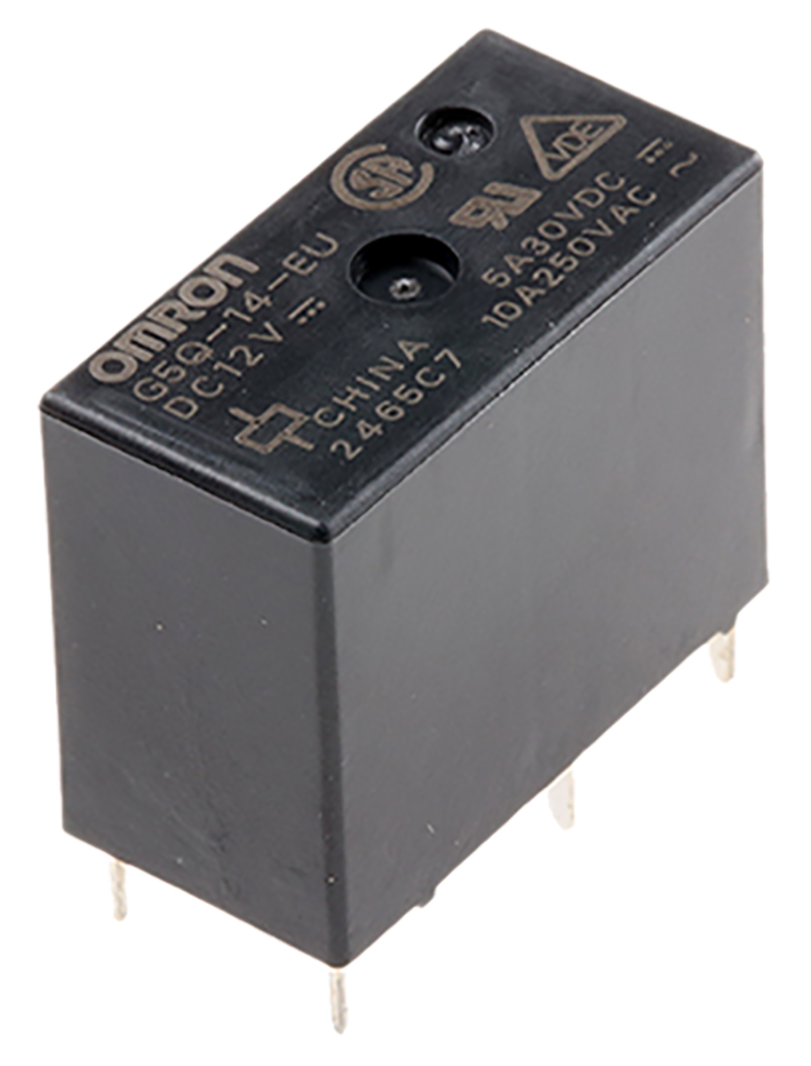 Omron PCB Mount Power Relay, 12V dc Coil, 10A Switching Current, SPDT