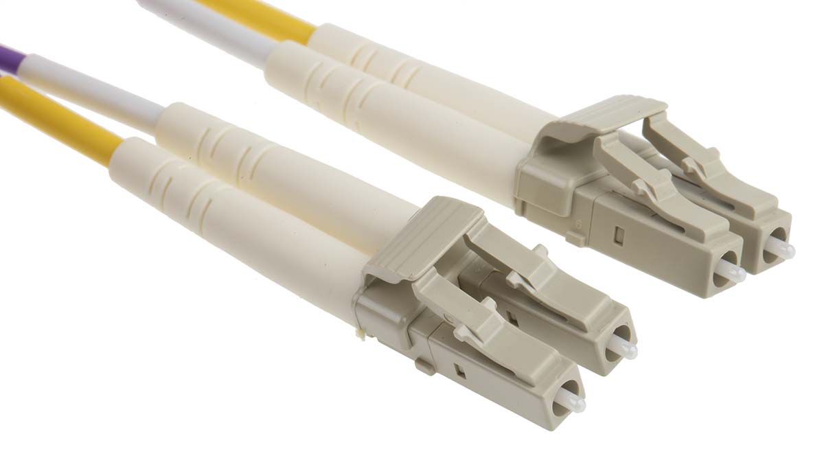 RS PRO LC to LC Duplex Multi Mode OM3 Fibre Optic Cable, 50/125μm, Purple, 10m
