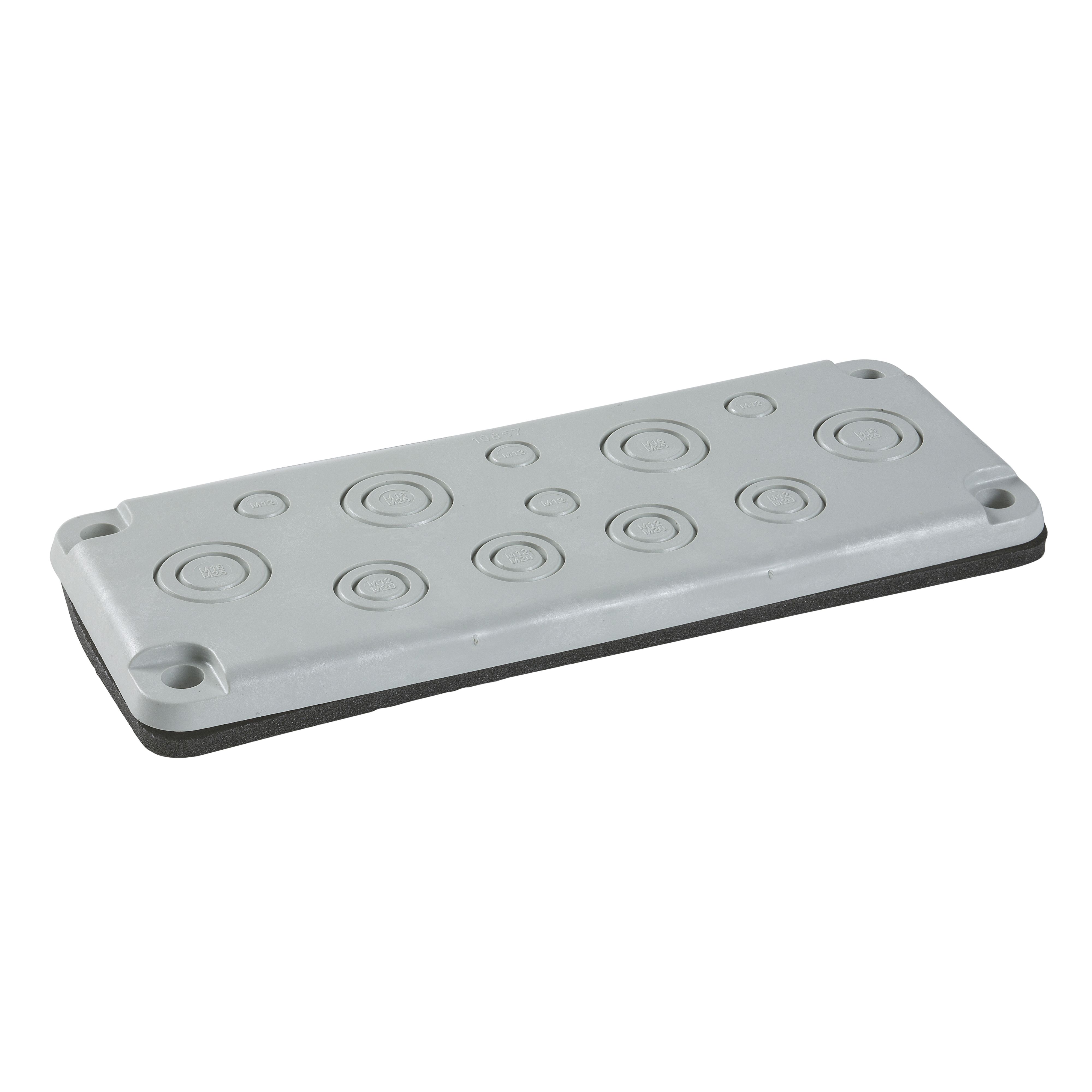 Schneider Electric PanelSeT Series RAL 7035 Gland Plate, 85mm H, 215mm W for Use with Cable Management Accessory