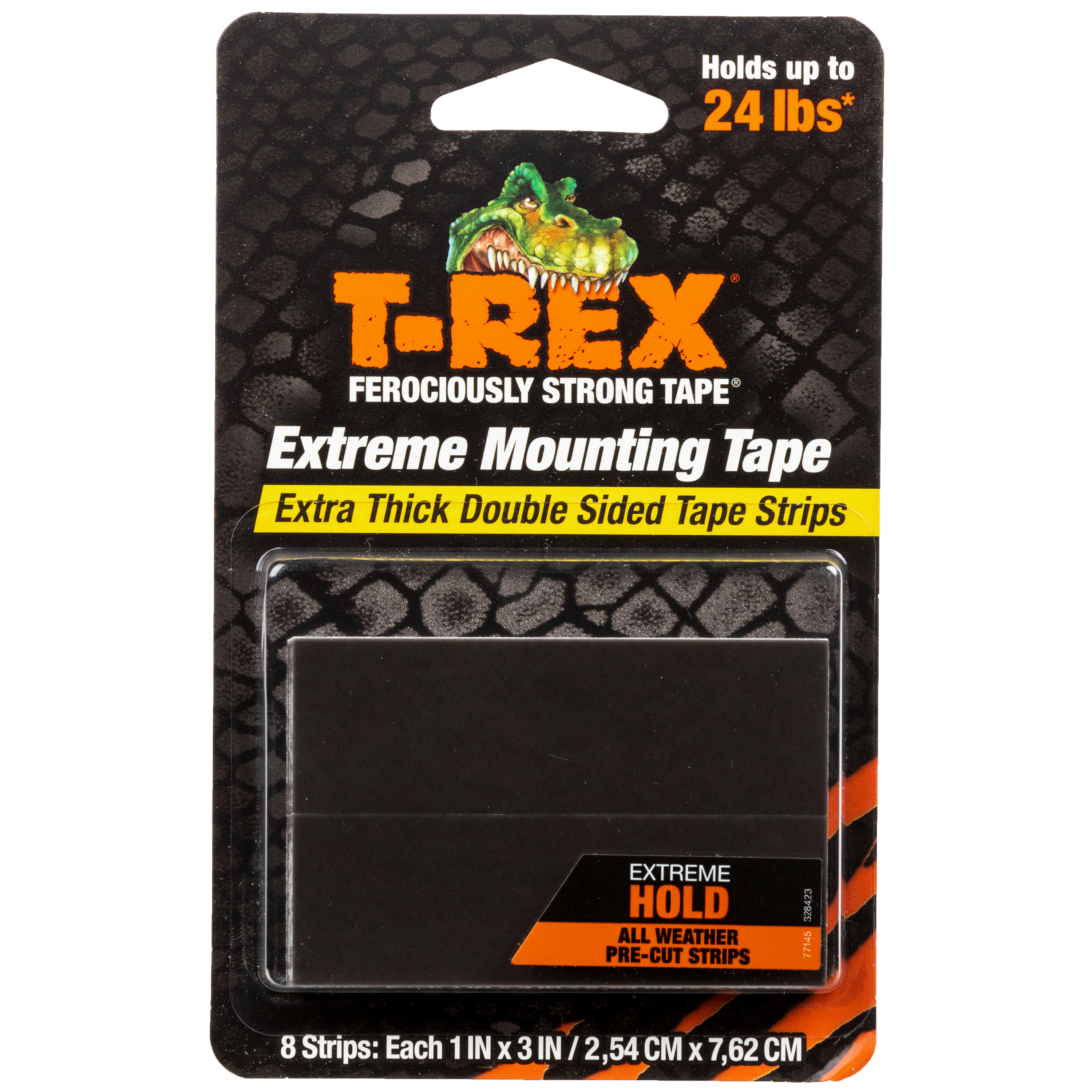 T-REX 286252, Mounting Tapes Black Adhesive Foam Tape, 76.20mm x 25.40mm, 0.42in Thick