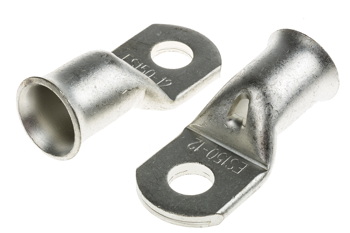 RS PRO Uninsulated Ring Terminal, 12mm Stud Size, 150mm² to 150mm² Wire Size, Natural