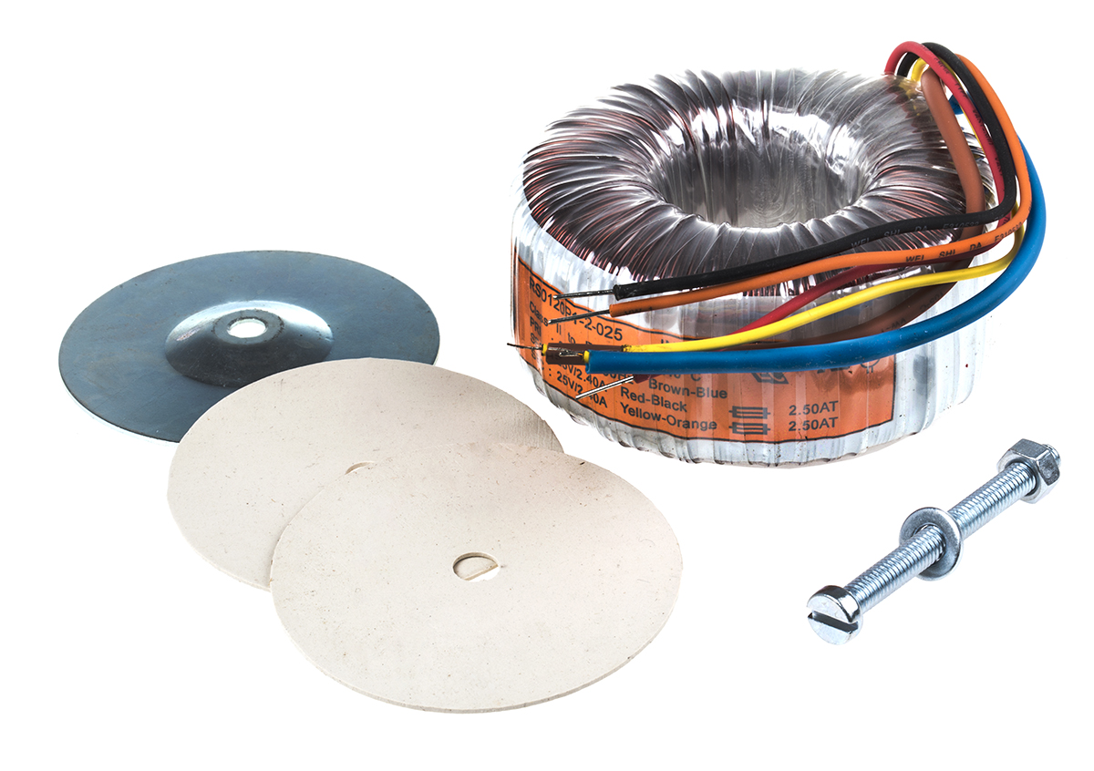 Nuvotem Talema 230V ac, 2 x 25V ac Toroidal Transformer, 120VA 2 Output