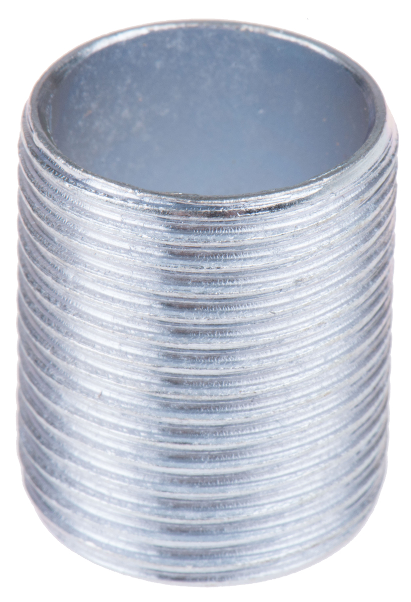 RS PRO Nipple, Conduit Fitting, 20mm Nominal Size, Steel, Silver