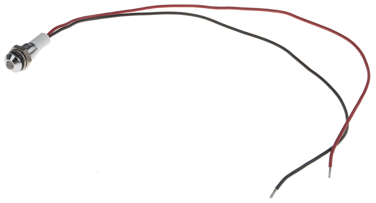 RS PRO Green, Red Panel Mount Indicator, 24V dc, 6mm Mounting Hole Size, Lead Wires Termination, IP67