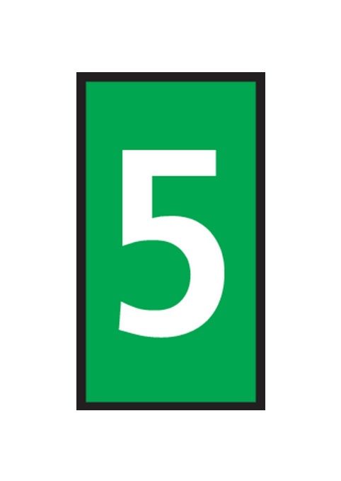 HellermannTyton WIC Snap On Clip On Cable Marker, Green, Pre-printed "5", 2.8 → 3.8mm Cable, for Cables and