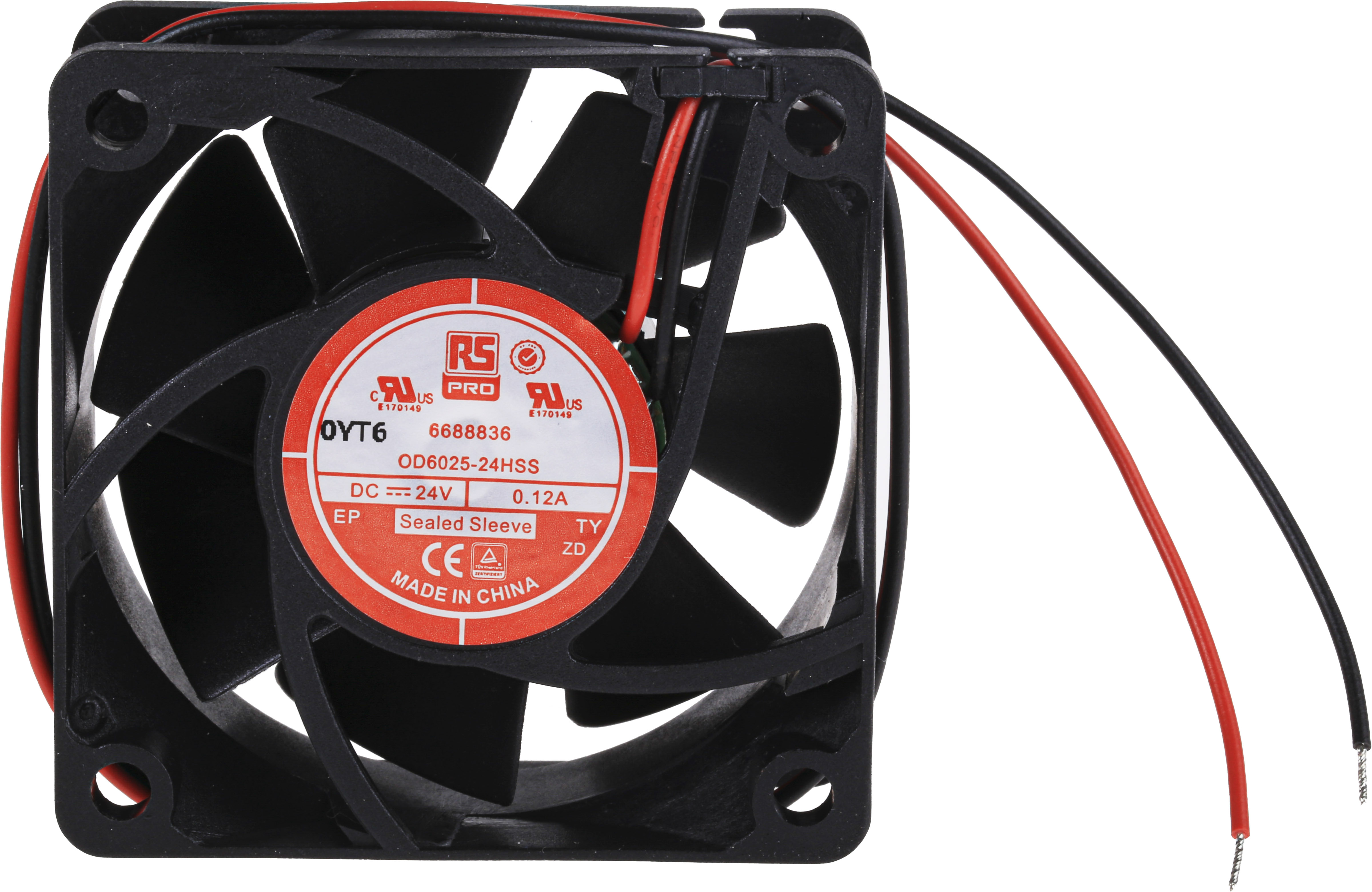 RS PRO Axial Fan, 24 V dc, DC Operation, 39.1m³/h, 3.6W, 120mA Max, 60 x 60 x 25mm