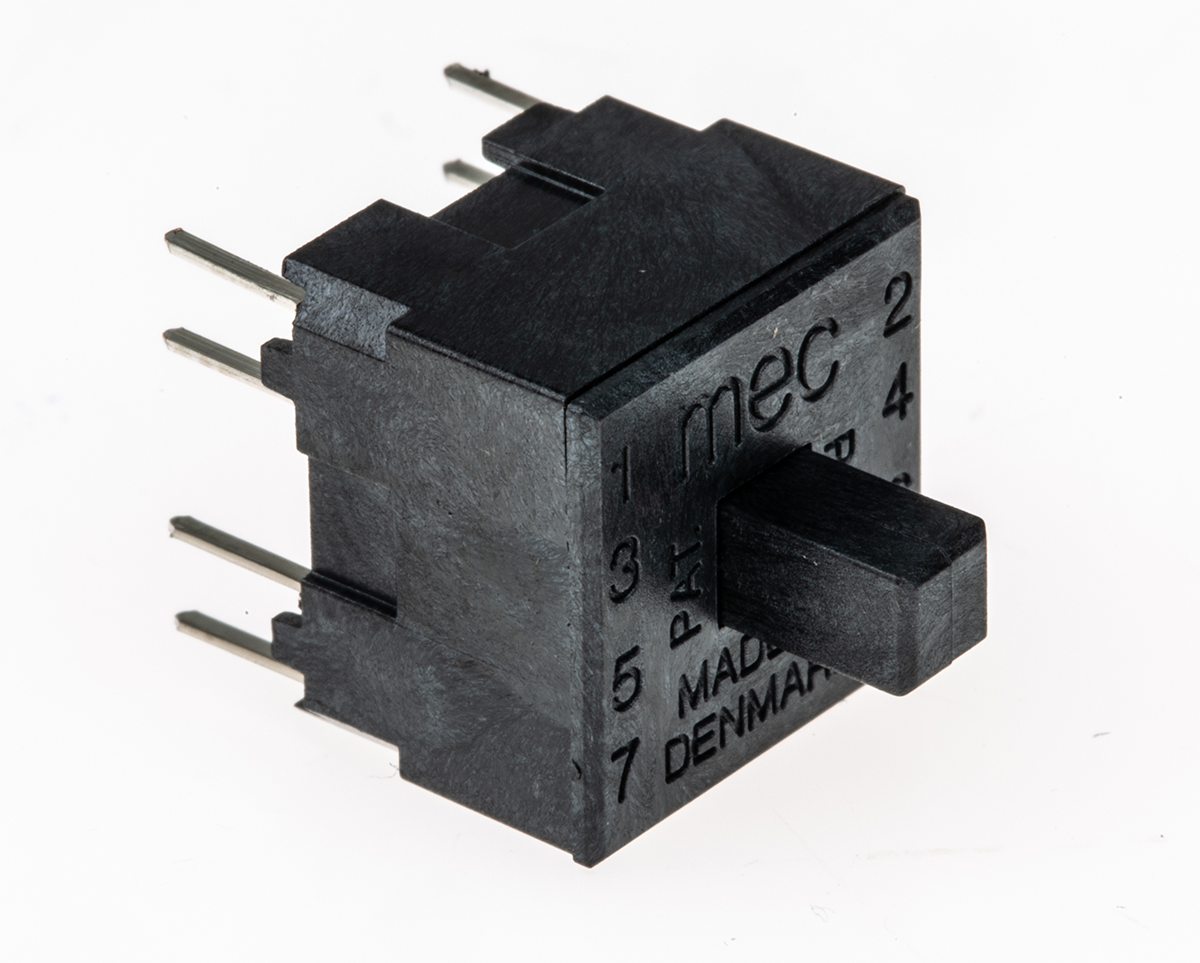 MEC Push Button Switch, Momentary, PCB, DPDT, 120V, IP54