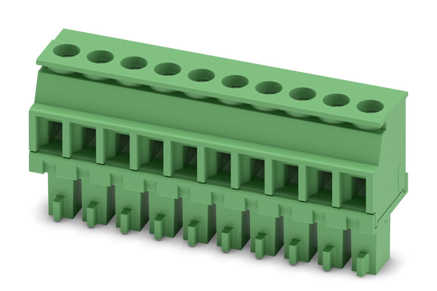 Phoenix Contact, 3.81mm Pitch, MCVR 1.5/10-ST-3.81, 10 Way, , Pluggable Terminal Block, Plug, Cable Mount, Screw