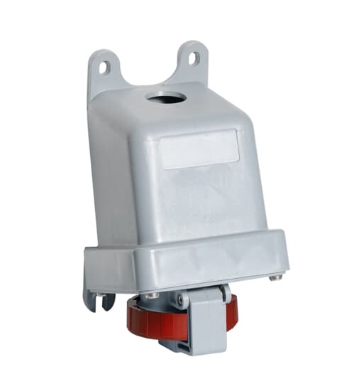 Amphenol Industrial, 2CMA1 IP67, IP69 Red Wall Mount 3P+N+E Industrial Power Socket, Rated At 32A, 415 V