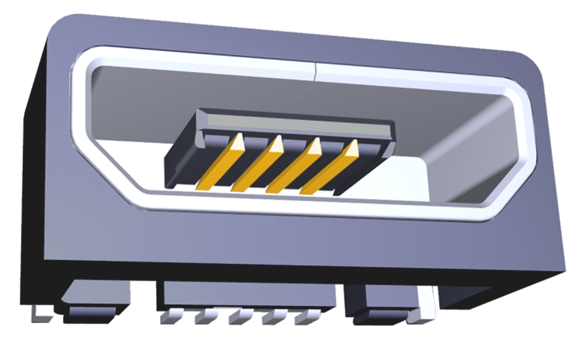 TE Connectivity Right Angle, SMT, Socket Type B 2.0 USB Connector