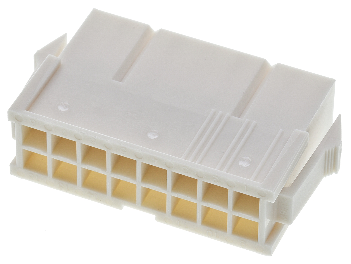 Molex, Mini-Fit Jr Male Connector Housing, 4.2mm Pitch, 16 Way, 2 Row
