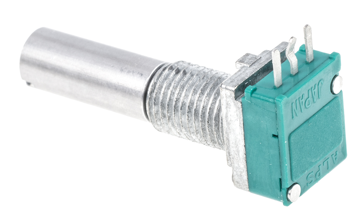 Alps Alpine RK097 10kΩ Rotary Carbon Film Potentiometer, Panel Mount (Through Hole), RK097111030X