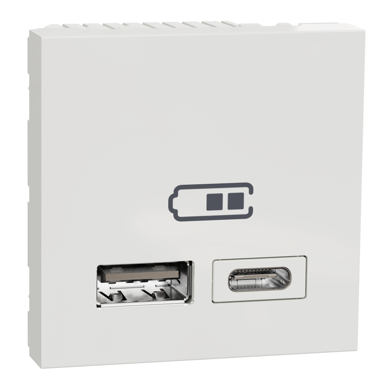 Schneider Electric White 2 Gang USB Socket, 1 A, 2.4 A, USB A, USB C