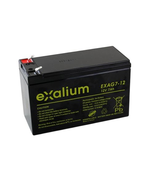 Exalium 12V F1 Lead Acid Battery, 7Ah