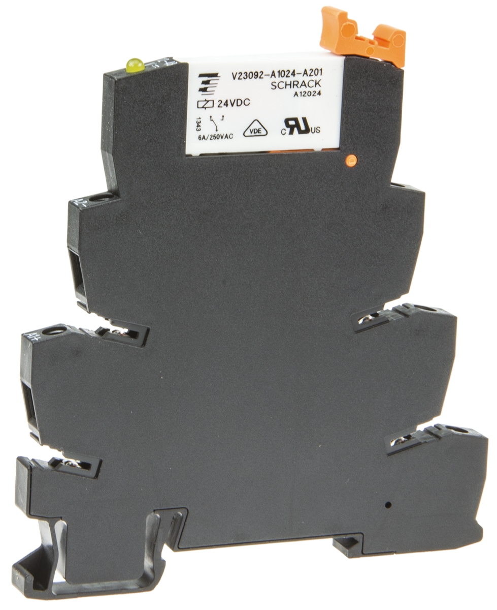 TE Connectivity SNR Series Interface Relay, DIN Rail Mount, 24V dc Coil, SPDT, 1-Pole