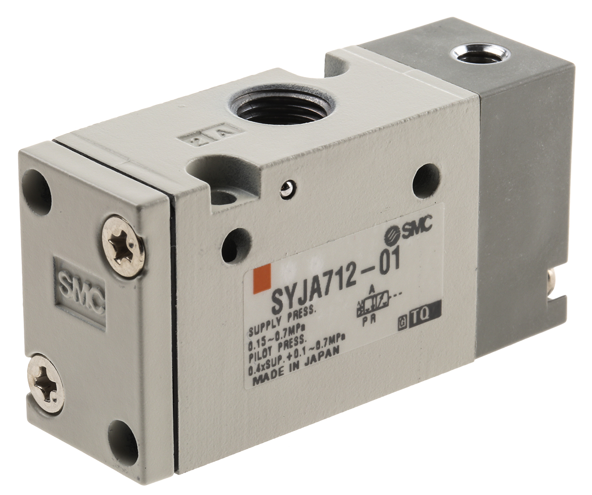 SMC 3/2 Pneumatic Solenoid Valve - Pilot/Spring Rc 1/8 SYJA700 Series