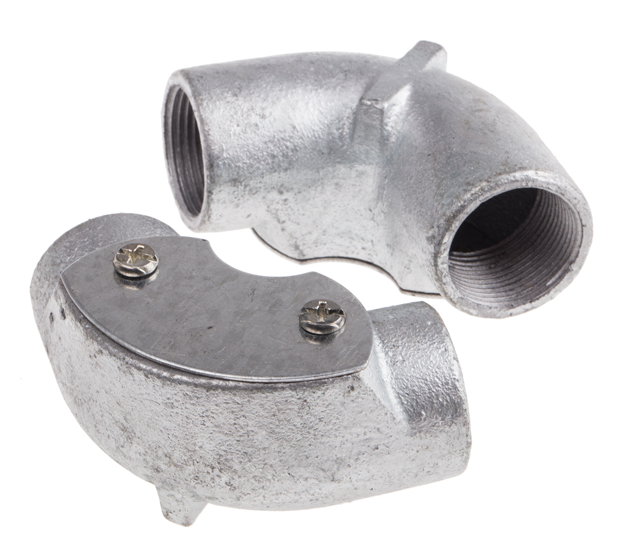 RS PRO Inspection Elbow, Conduit Fitting, 25mm Nominal Size, Steel, Silver