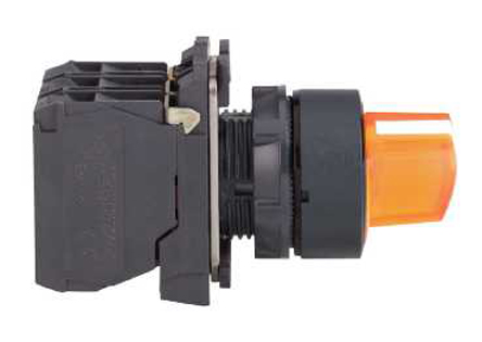 Schneider Electric Knob Selector Switch - (SPDT) 22mm Cutout Diameter, Illuminated 3 Positions