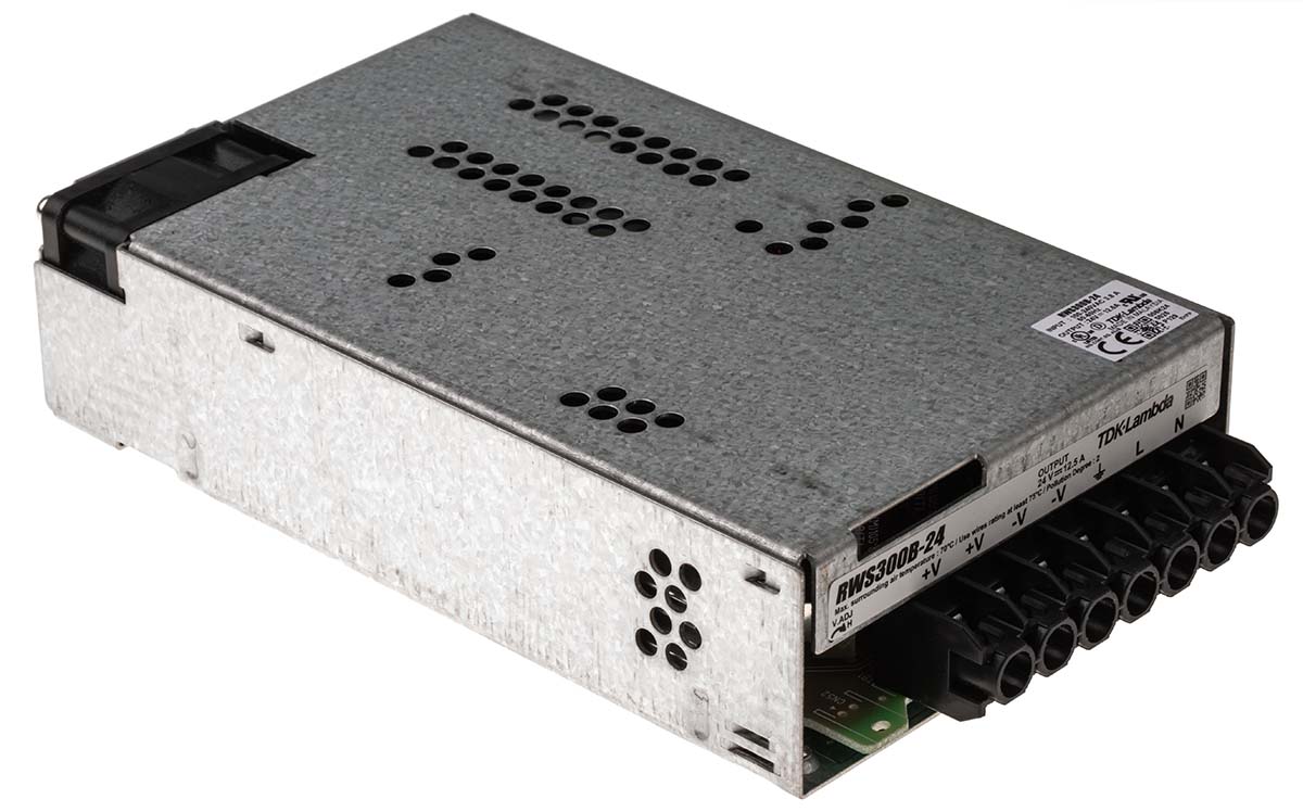 TDK-Lambda Switching Power Supply, RWS300B-24, 24V dc, 12.5A, 300W, 1 Output, 120 → 370 V dc, 85 → 265 V