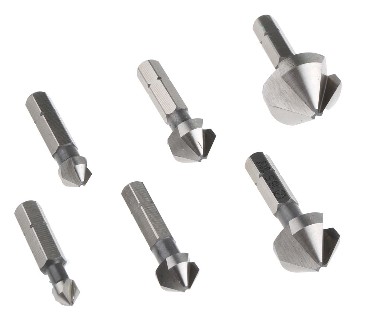 Wera Countersink Drill Bit Set, 6.3 mm, 8.3 mm, 10.4 mm, 12.4 mm, 16.5 mm, 20.5 mm Head, 3 Flute(s), 8 Piece(s)