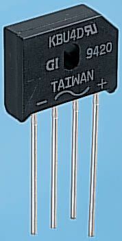 Vishay Bridge Rectifier, 4A, 400V, 4-Pin
