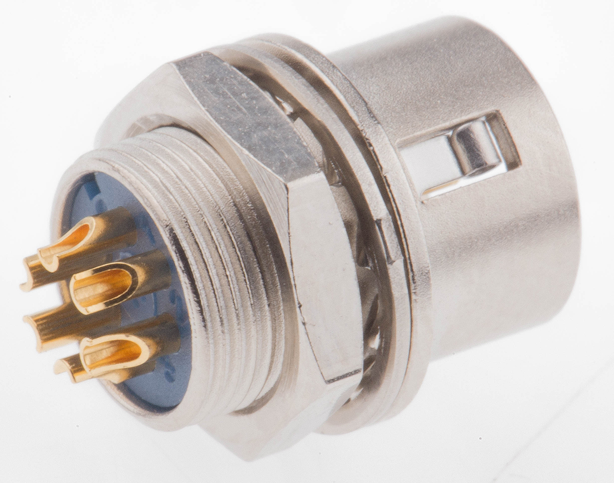 Hirose Circular Connector, 6 Contacts, Panel, Miniature Connector, Socket, Male, HR10 Series