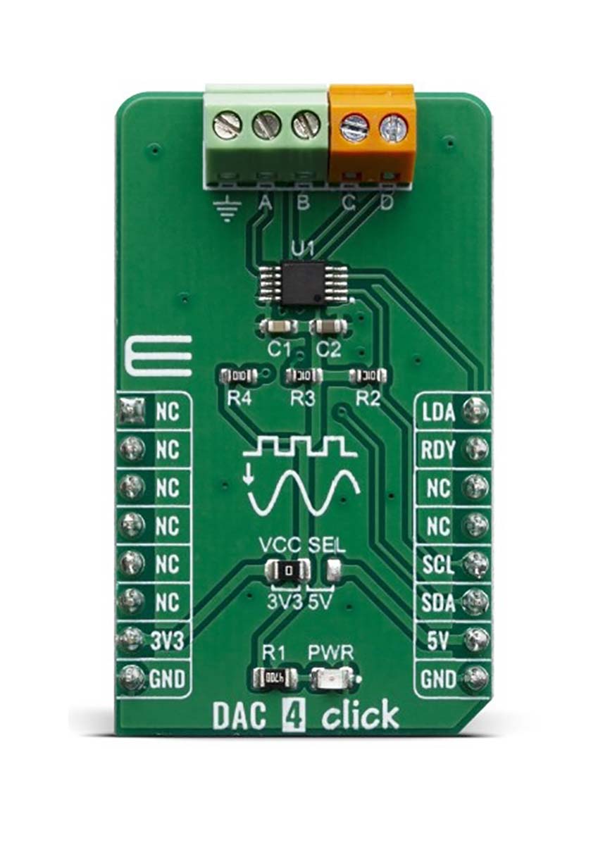 MikroElektronika MIKROE-3707 DAC 4 click board Development Kit Development Kit