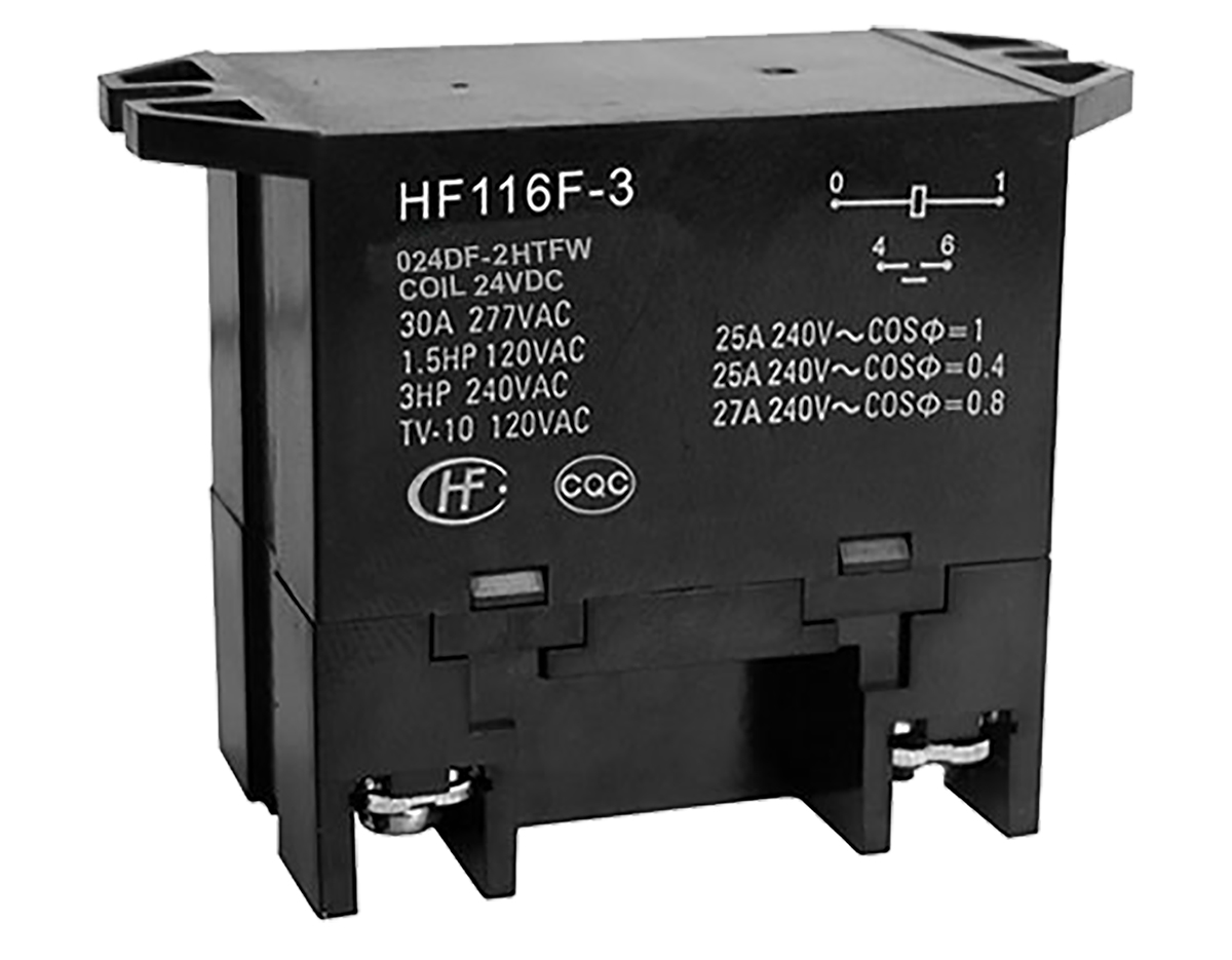 Hongfa Europe GMBH Flange Mount Power Relay, 24V dc Coil, 25A Switching Current, DPST