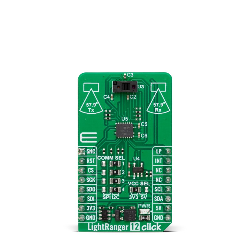 MikroElektronika LightRanger 12 Click Proximity Sensor, Light Sensor Sensor Add-On Board for Sensor Sensors