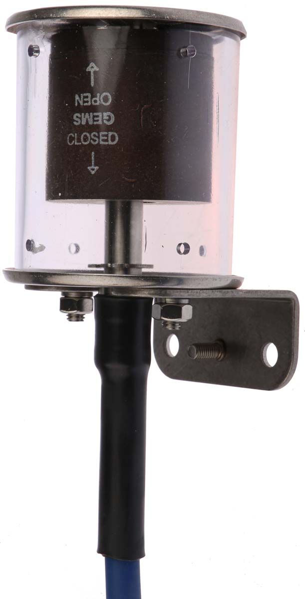 Gems Sensors LS-270-E Series Cable Mount Stainless Steel Float Switch, Float, 2m Cable, SPST NO