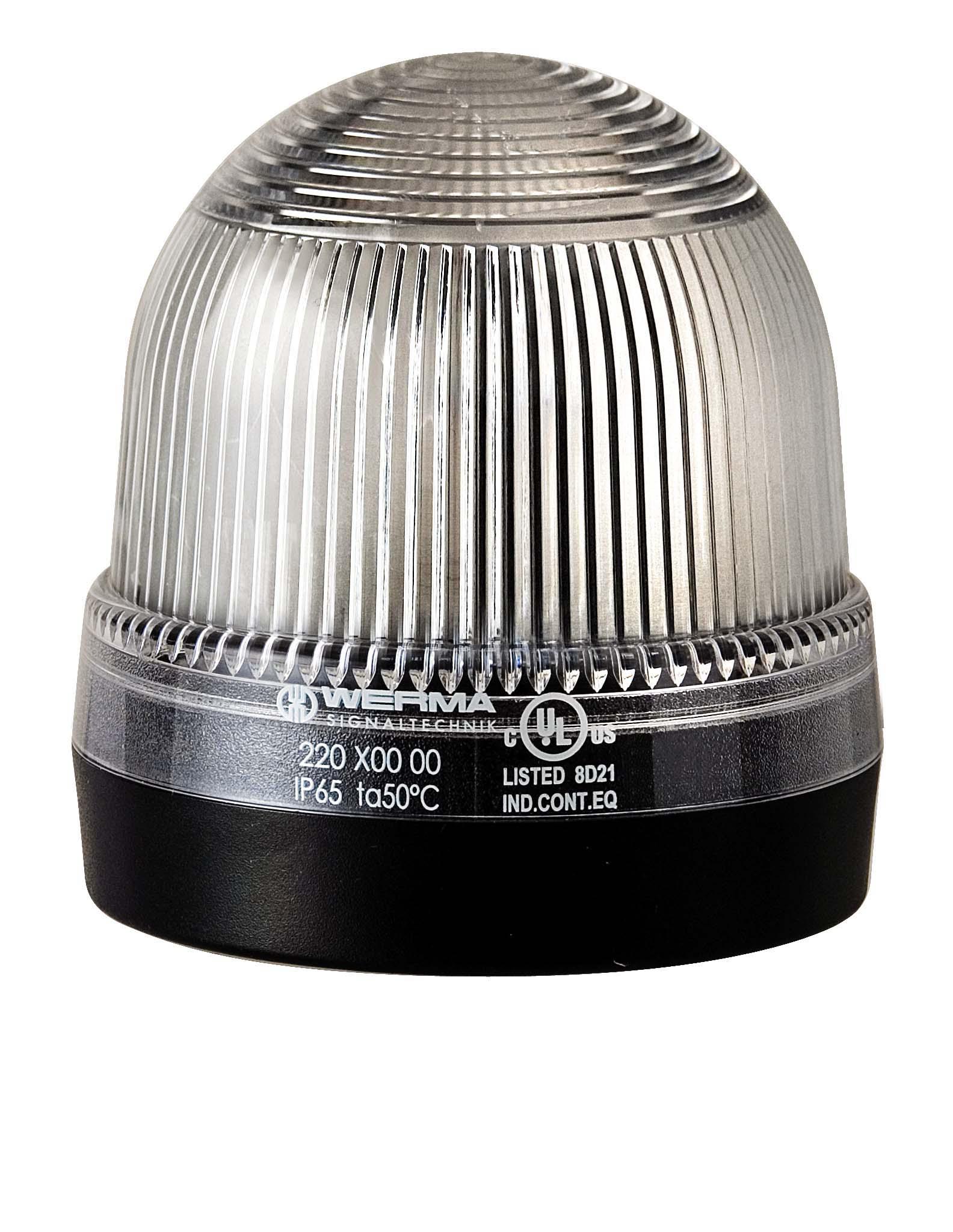 Werma 220 Series Clear Continuous lighting Beacon, 12 → 230 V, Base Mount, Filament Bulb