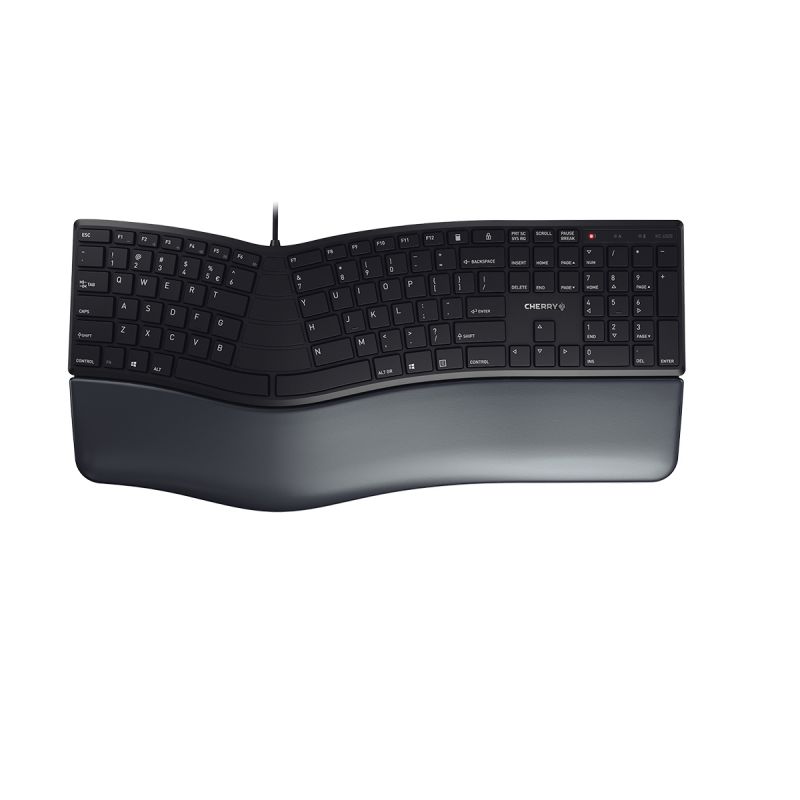 Cherry KC 4500 ERGO Wired USB Ergonomic Keyboard, QWERTY (UK), Black