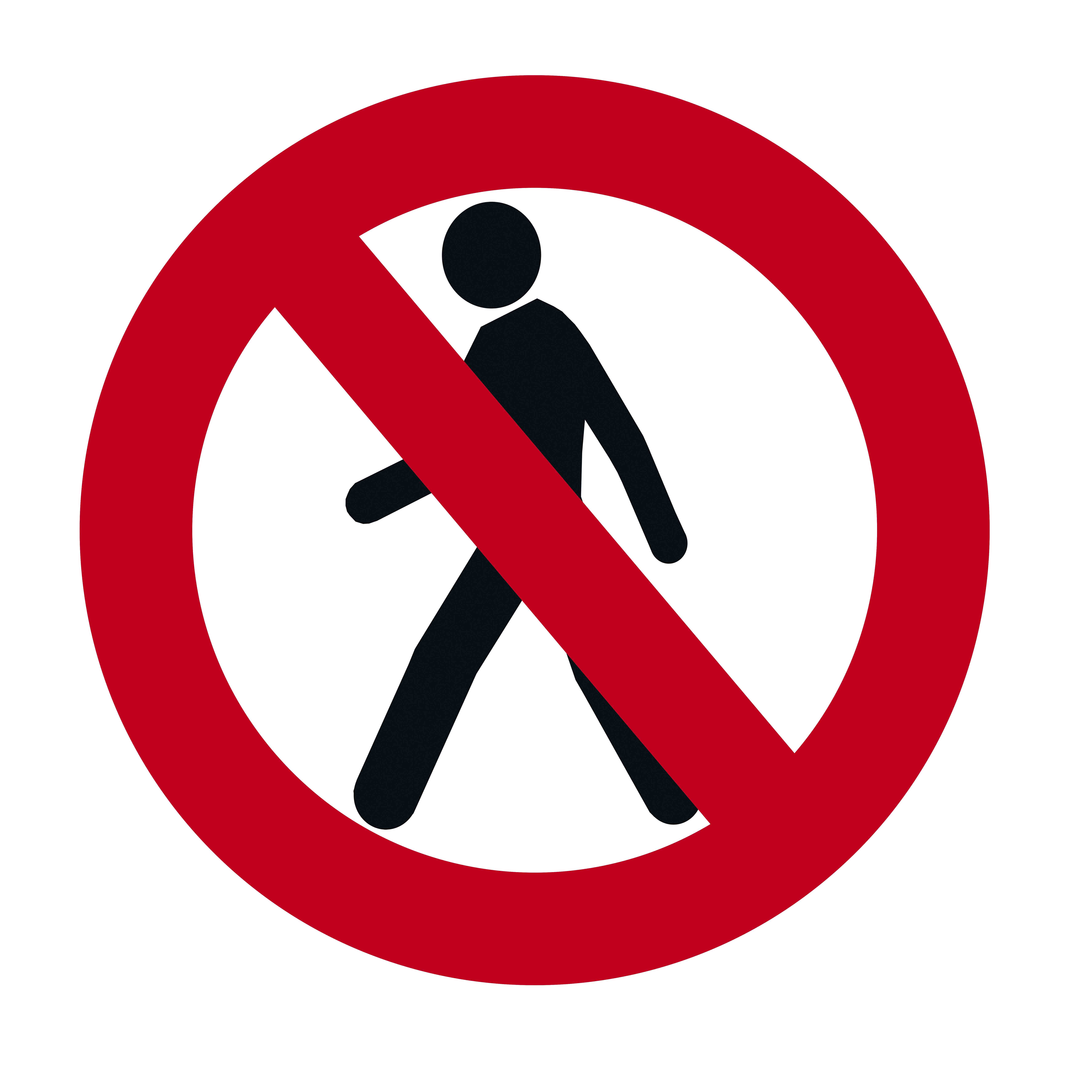 PVC No Pedestrians Prohibition Sign