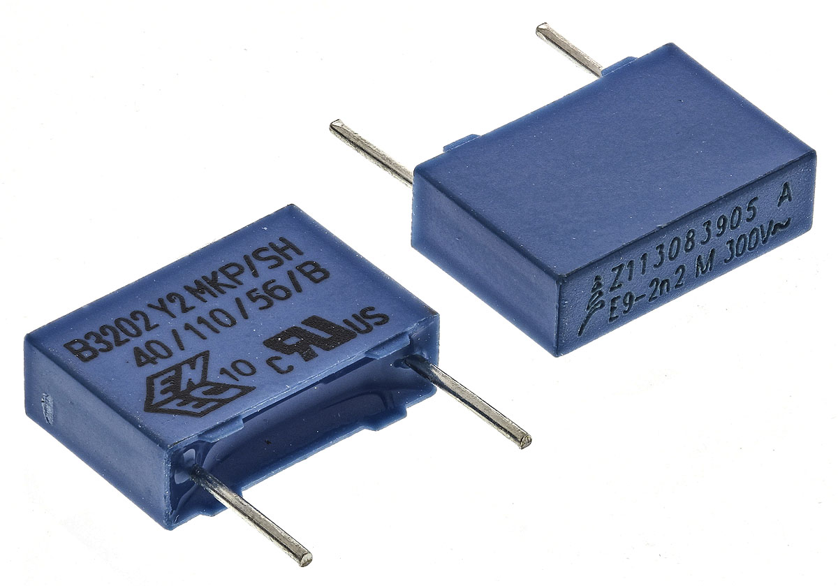 EPCOS B32021 Polypropylene Film Capacitor, 300V ac, ±20%, 2.2nF, Through Hole