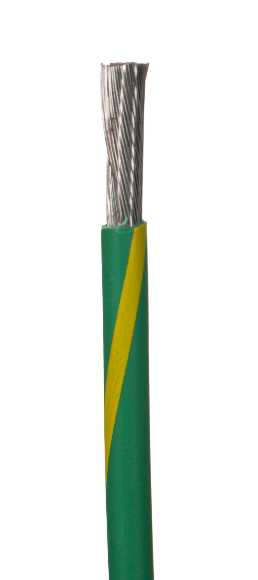 Alpha Wire Ecogen Ecowire Series Green/Yellow 5.2 mm² Hook Up Wire, 10 AWG, 105/0.25 mm, 30m, MPPE Insulation, 6719