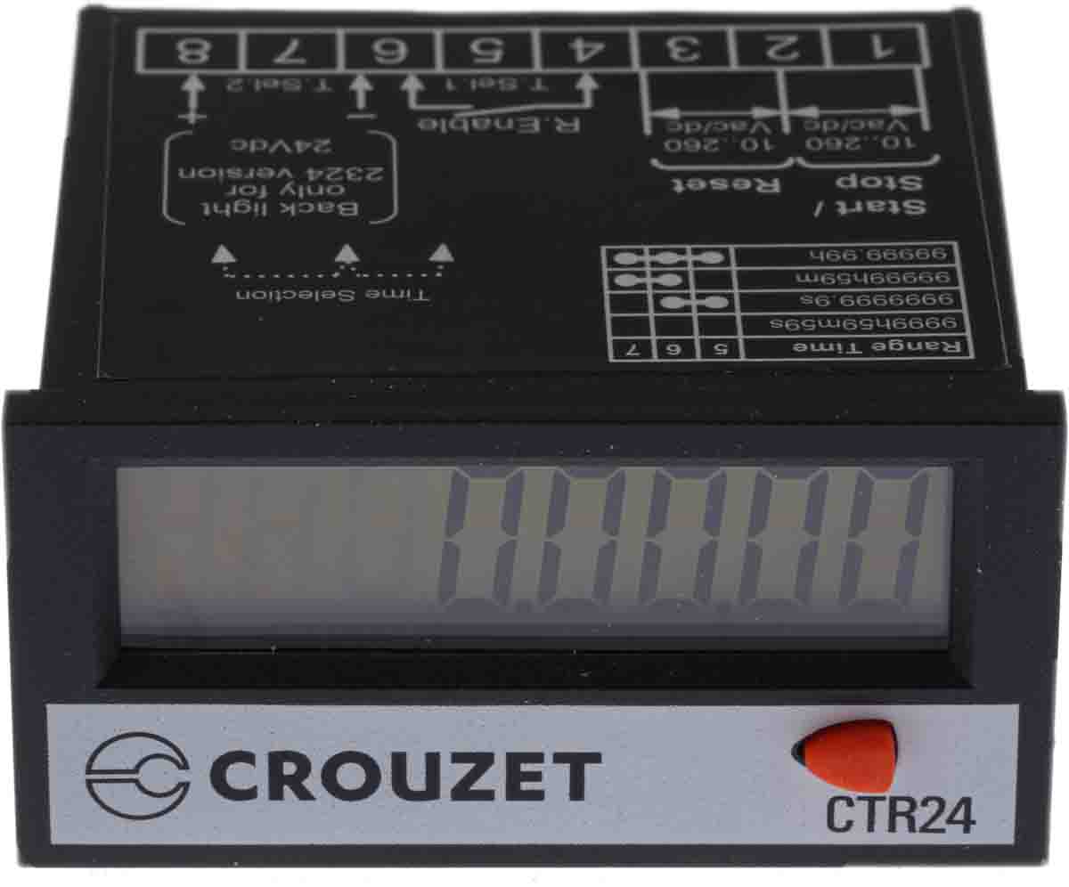 Crouzet CTR24 Counter, 8 Digit LCD, 260 V