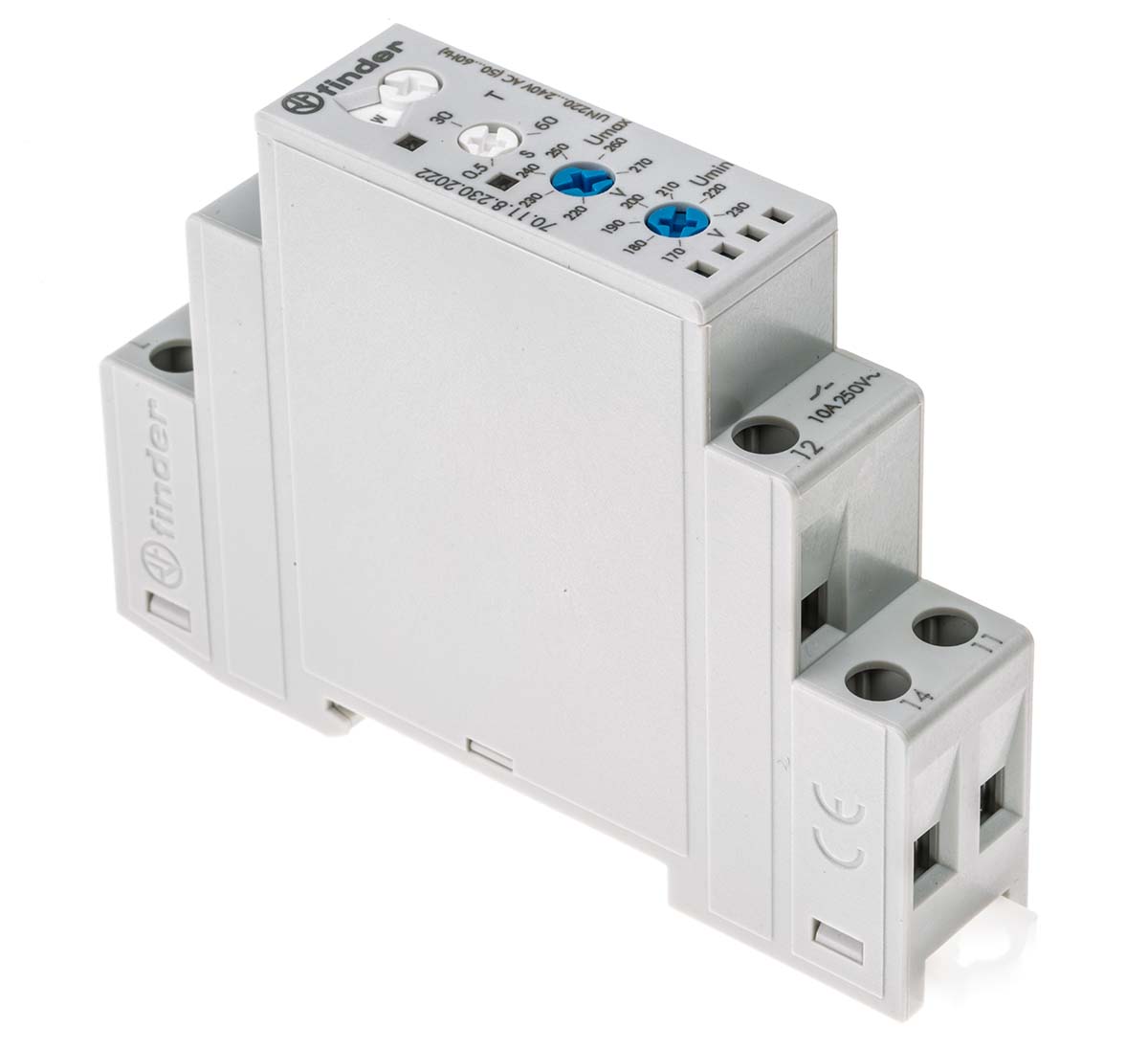 Finder Voltage Monitoring Relay, 1 Phase, SPDT, 170 → 270V ac