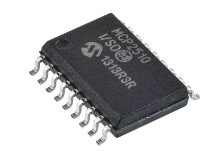 Microchip MCP2510-I/SO, CAN Controller 5Mbps CAN 1.2, CAN 2.0A, CAN 2.0B, 18-Pin SOIC W