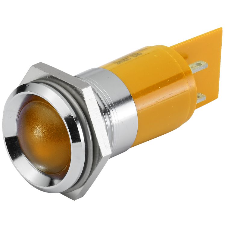EAO 17-53 Series Yellow Panel Mount Indicator, 24, 22.3 Mounting Hole Size, Plug-In Termination, IP40, IP65
