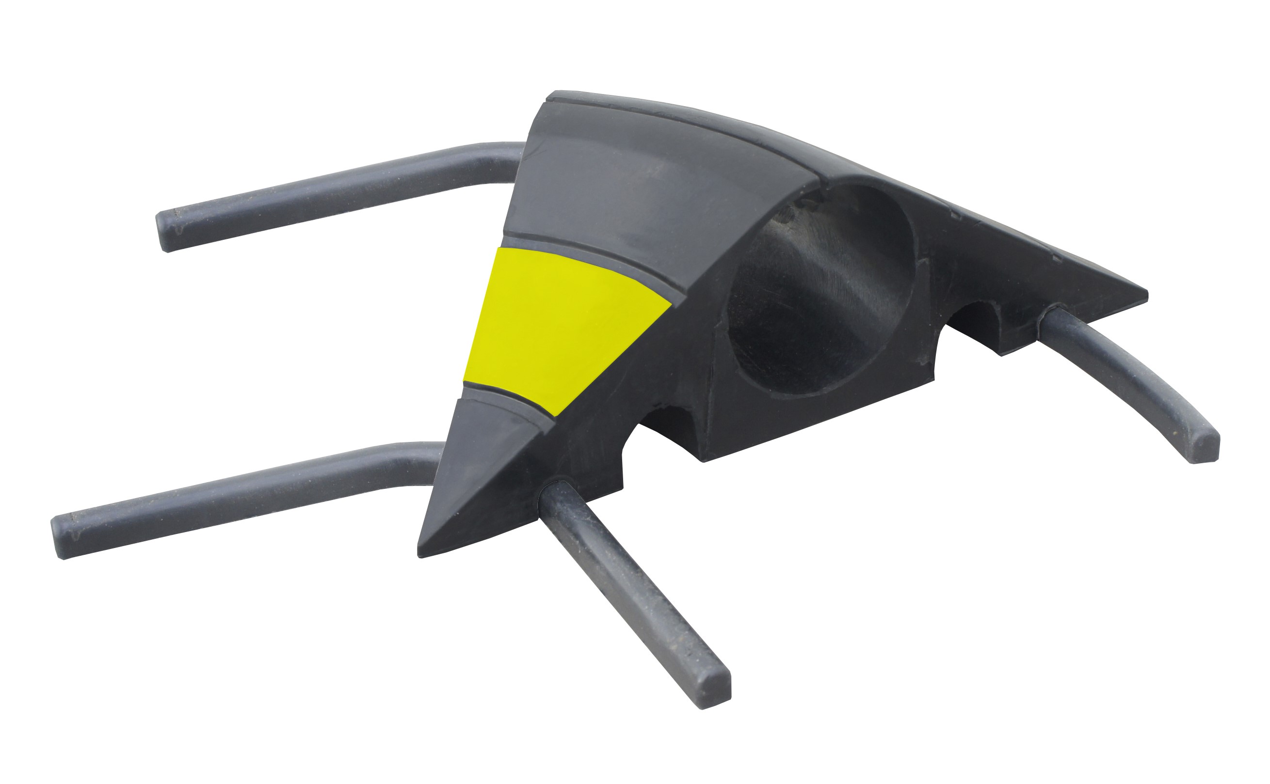 RS PRO 1m Black/Yellow Cable Cover in Rubber, 60mm Inside dia.