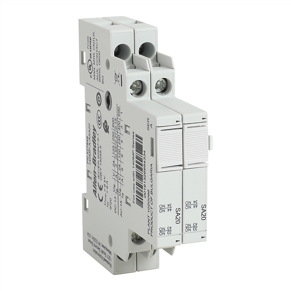 Allen Bradley Auxiliary Contact, 2 Contact, 2NO, Front Mount 140MP