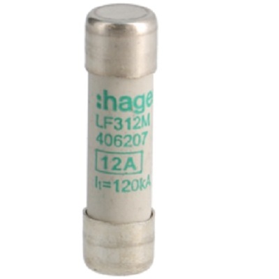 Hager 12A Cartridge Fuse, 10 x 38mm